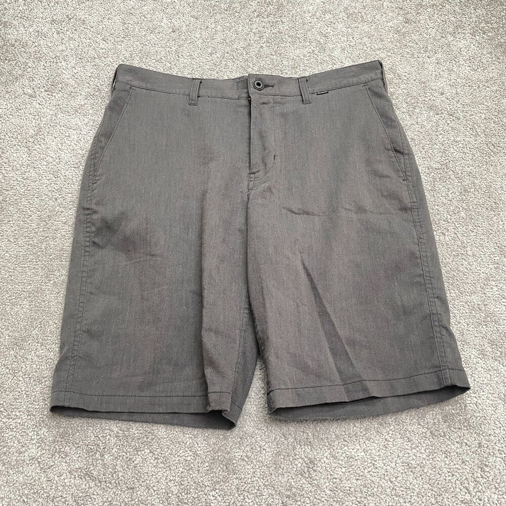 Hurley Skate Surf Chino Shorts Mens 33 Gray Flat Front Pockets Outdoor Casual